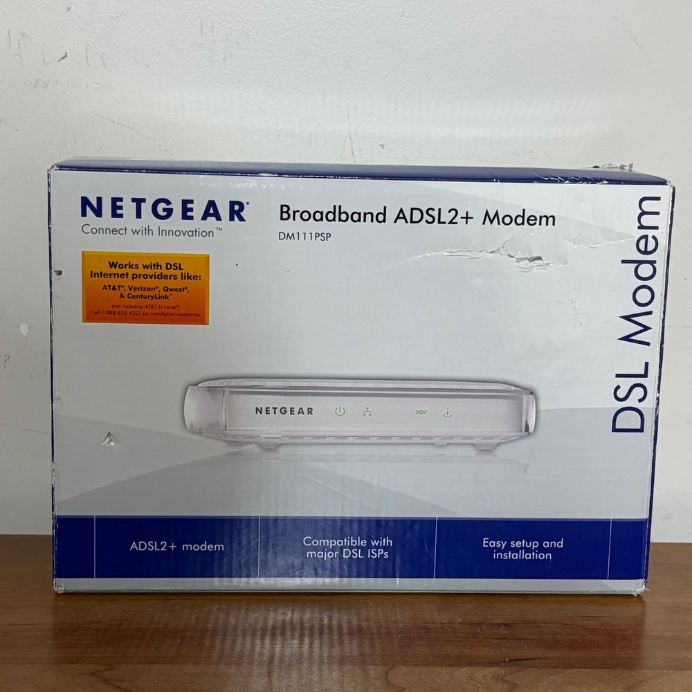 Netgear DM111PSP Broadband ADSL2+ Modem White DSL‎ Internet DM111PSPv2
